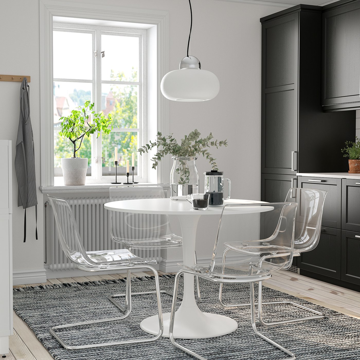 TOBIAS chair, clear/chrome plated - IKEA