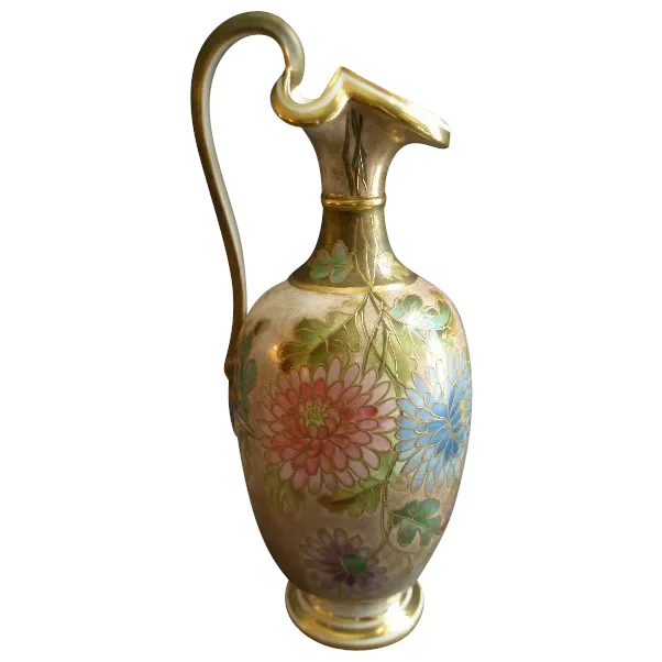 Old Hall Porcelain Works Ltd Hand Painted Ewer w/Chrysanthemum