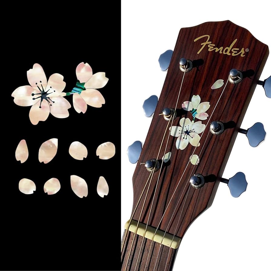 Amazon | ギターのヘッドや ピックガードに インレイステッカー 桜