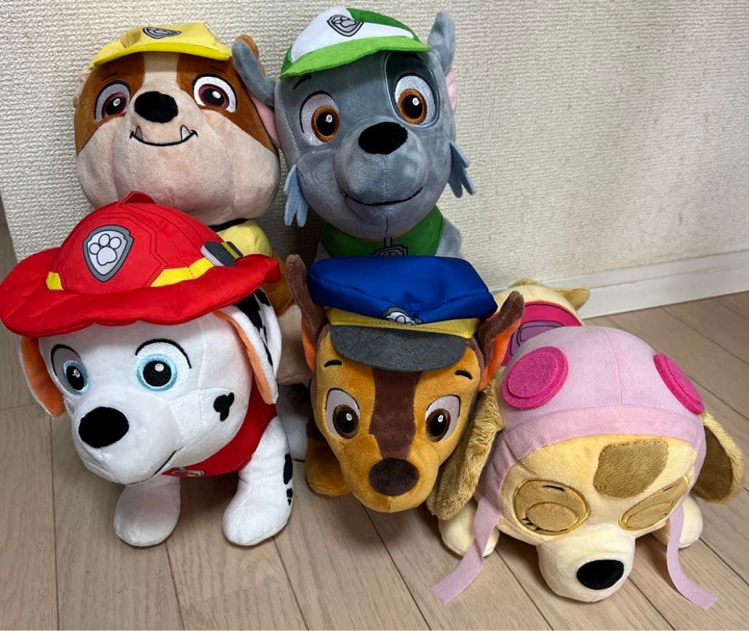 パウパトロール　マーシャル　ラブル　チェイス　ロッキー　スカイ　ぬいぐるみセット パウパトロール マーシャル ラブル チェイス ロッキー スカイ