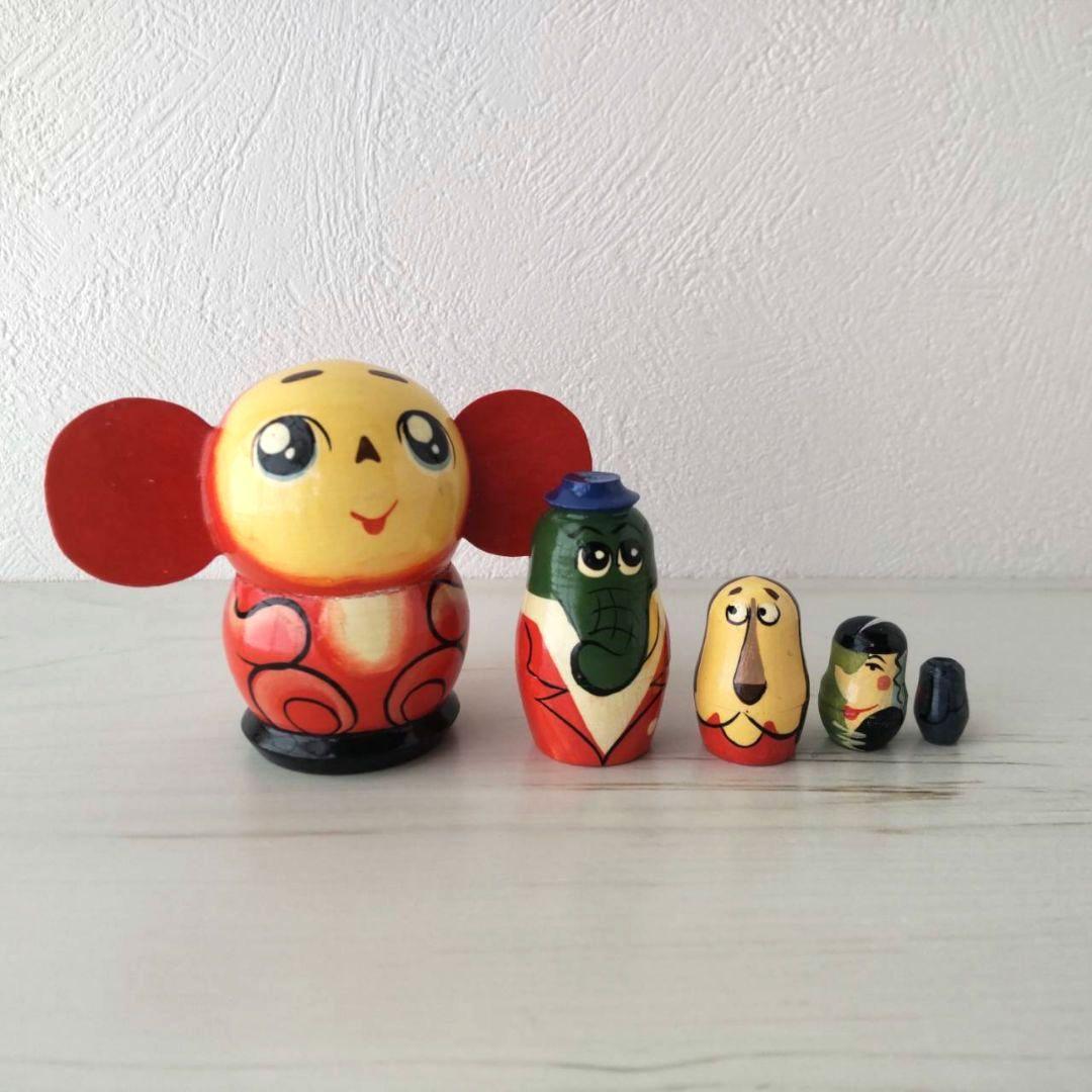 新品　チェブラーシカ　マトリョーシカ　5.4cmサイズ　5体セット チェブラーシカ・マトリョーシカ（S） 5ピース＜ブラウン＞ チェブ