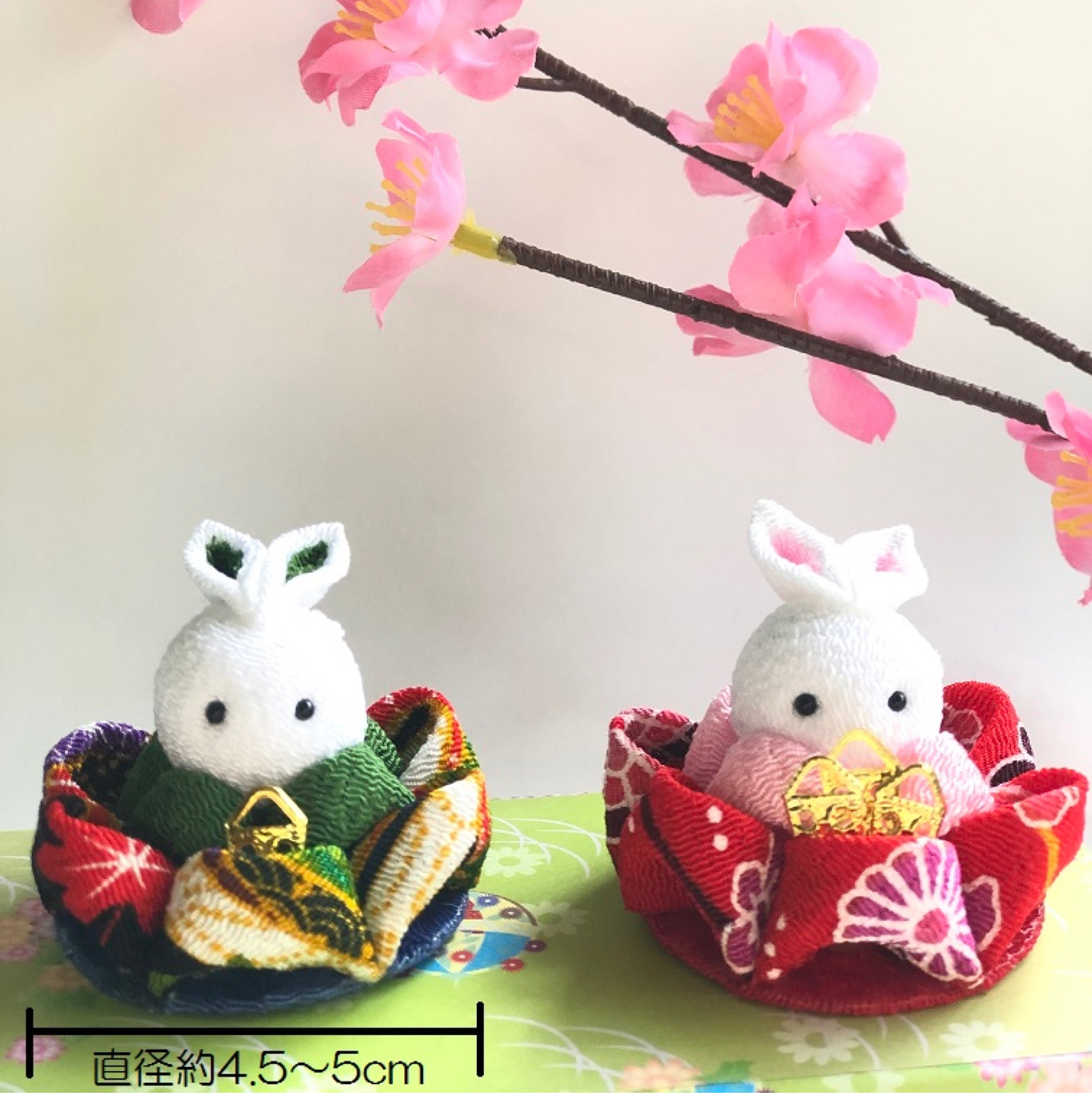② うさぎ お雛様 ちりめん細工 桃の節句 ひなまつり ひな祭り